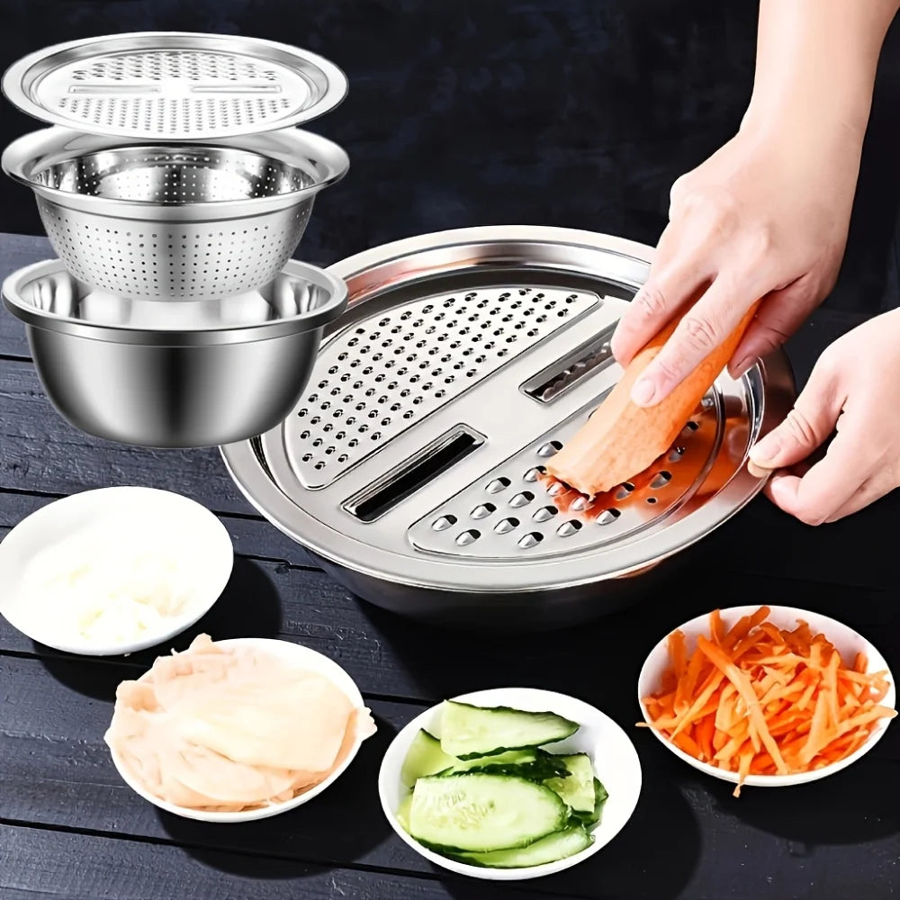 Kit ralador de inox com 3 peças
