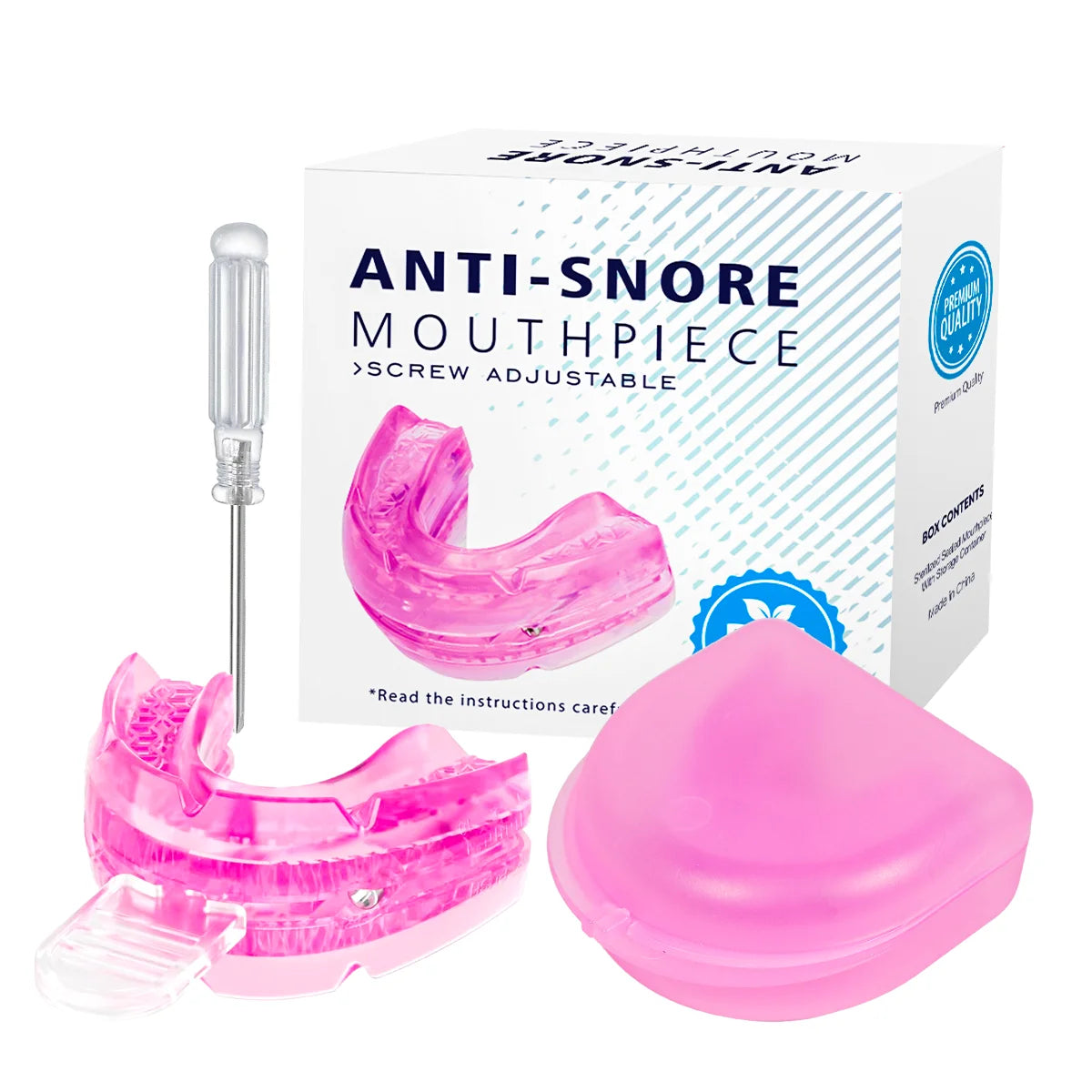 Protetor bucal anti-ronco rosa