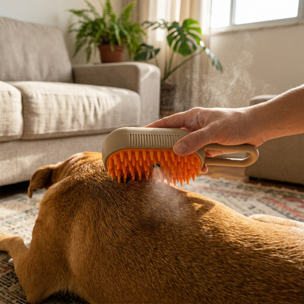 PetVapor escovando o cachorro